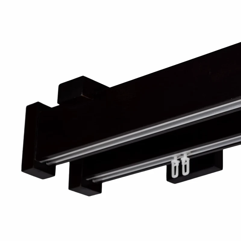 Dalia Double Wooden Curtain Rod with Aluminum Track
