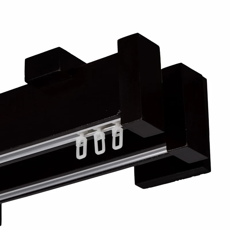 Dalia Double Wooden Curtain Rod with Aluminum Track