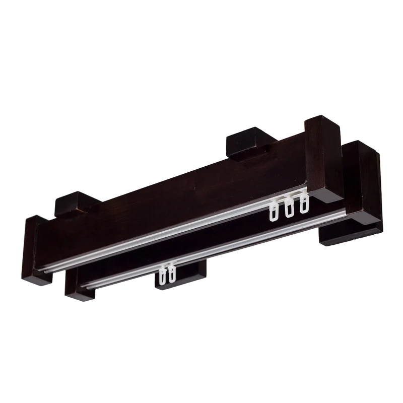 Dalia Double Wooden Curtain Rod with Aluminum Track