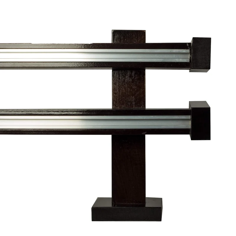 Dalia Double Wooden Curtain Rod with Aluminum Track
