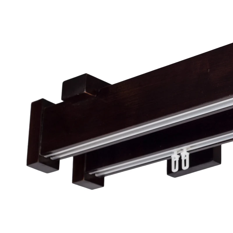Dalia Double Wooden Curtain Rod with Aluminum Track