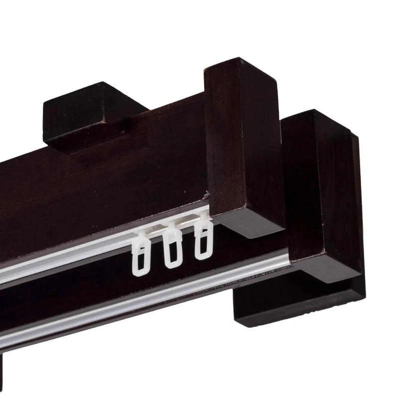 Dalia Double Wooden Curtain Rod with Aluminum Track