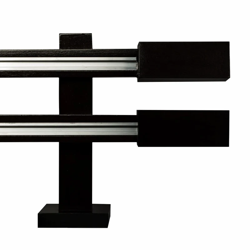 Praga Double Wooden Curtain Rod with Aluminum Track