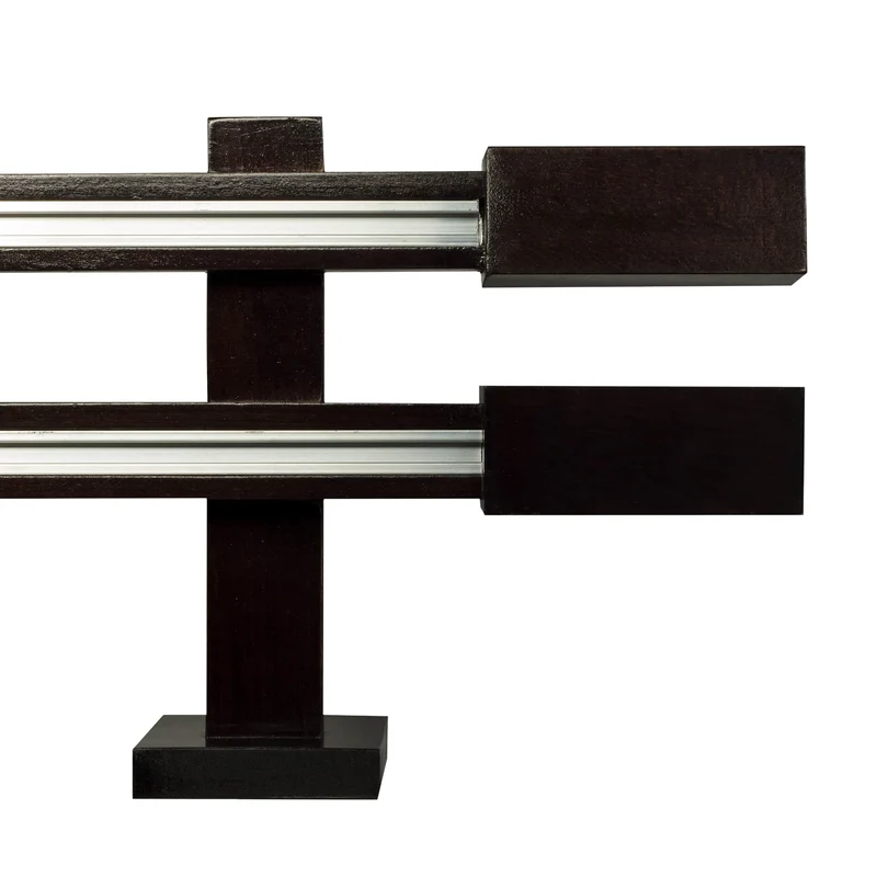 Praga Double Wooden Curtain Rod with Aluminum Track