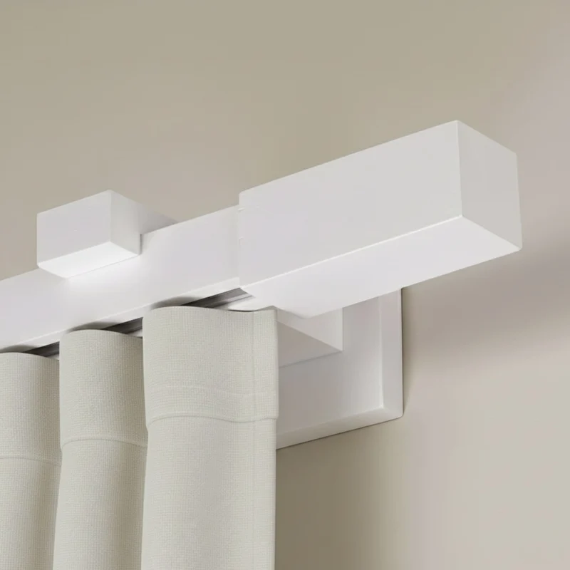 Praga Wooden Curtain Rod with Aluminum Track