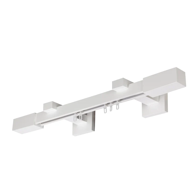 Praga Wooden Curtain Rod with Aluminum Track