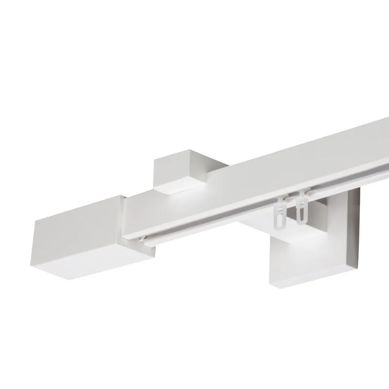 Praga Wooden Curtain Rod with Aluminum Track