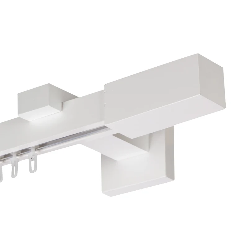 Praga Wooden Curtain Rod with Aluminum Track
