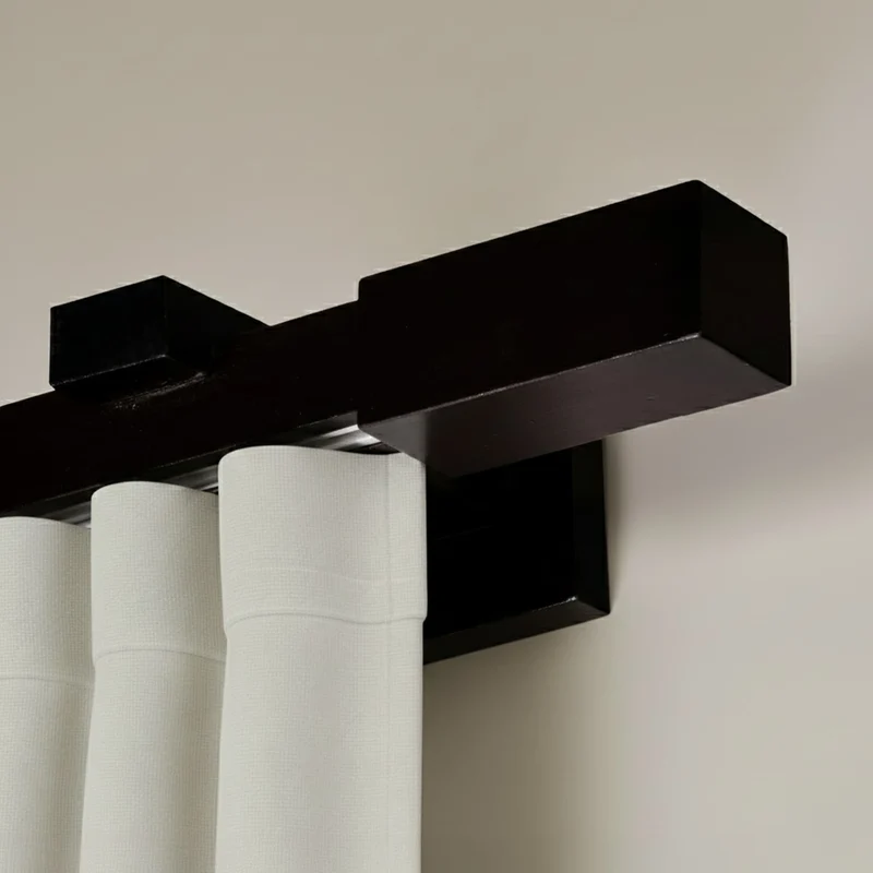 Praga Wooden Curtain Rod with Aluminum Track