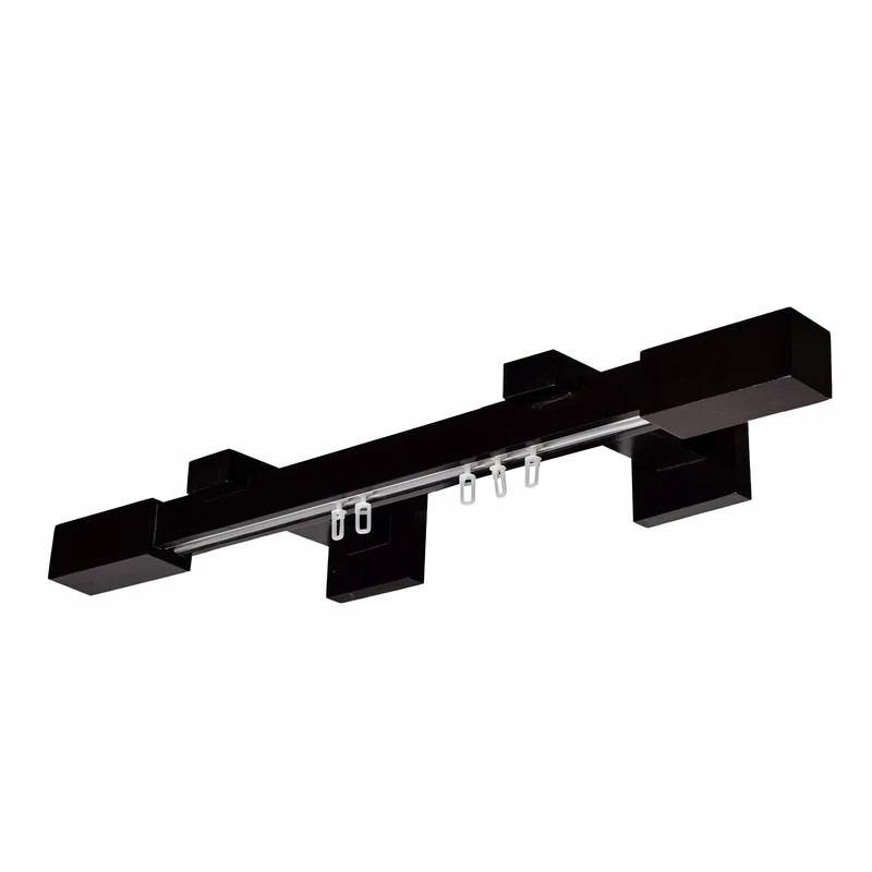 Praga Wooden Curtain Rod with Aluminum Track
