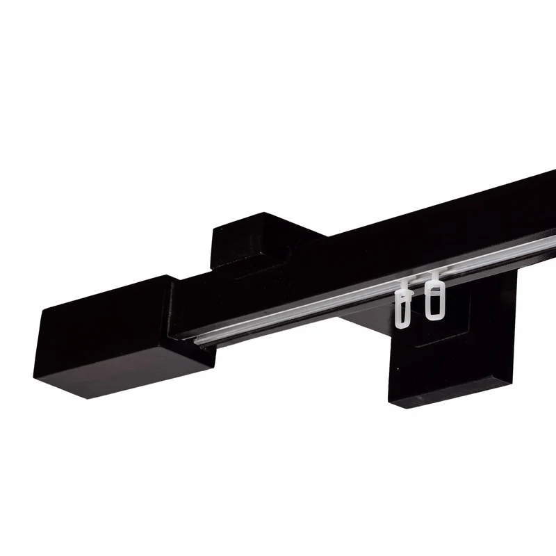 Praga Wooden Curtain Rod with Aluminum Track