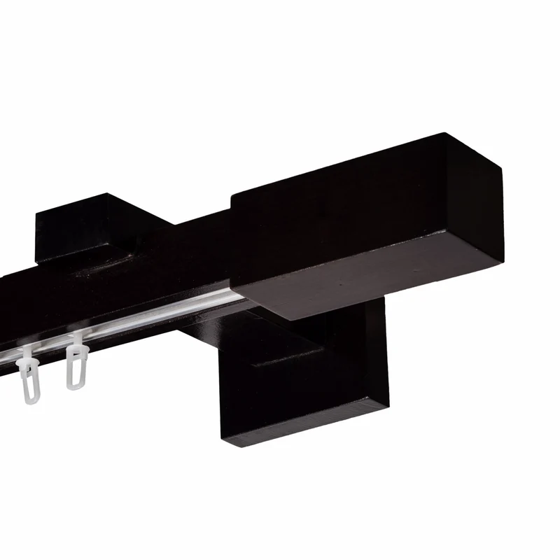 Praga Wooden Curtain Rod with Aluminum Track