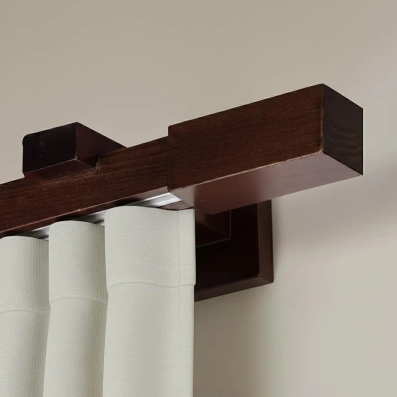 Praga Wooden Curtain Rod with Aluminum Track
