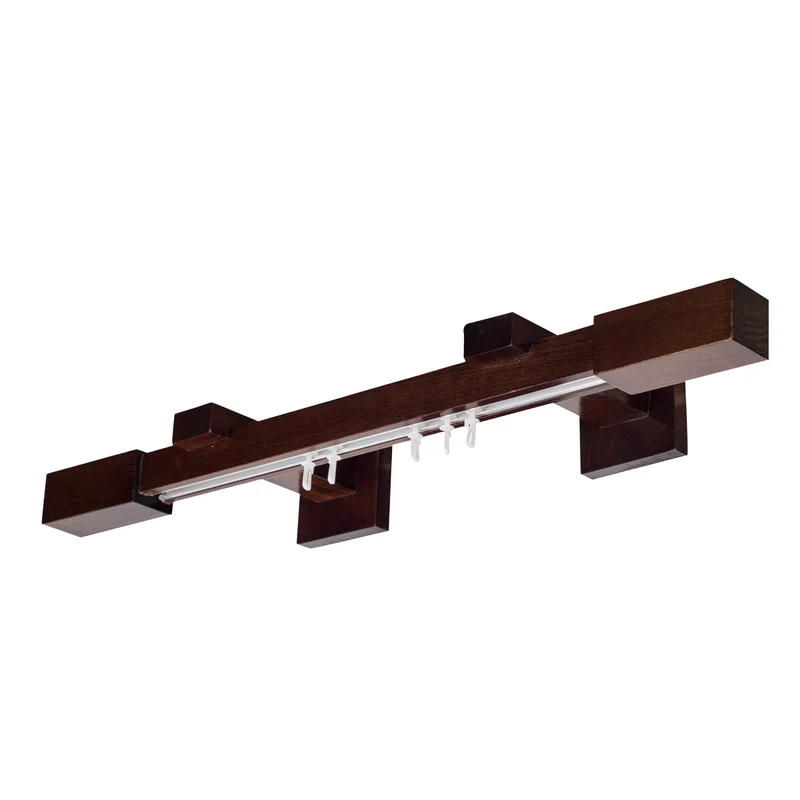 Praga Wooden Curtain Rod with Aluminum Track