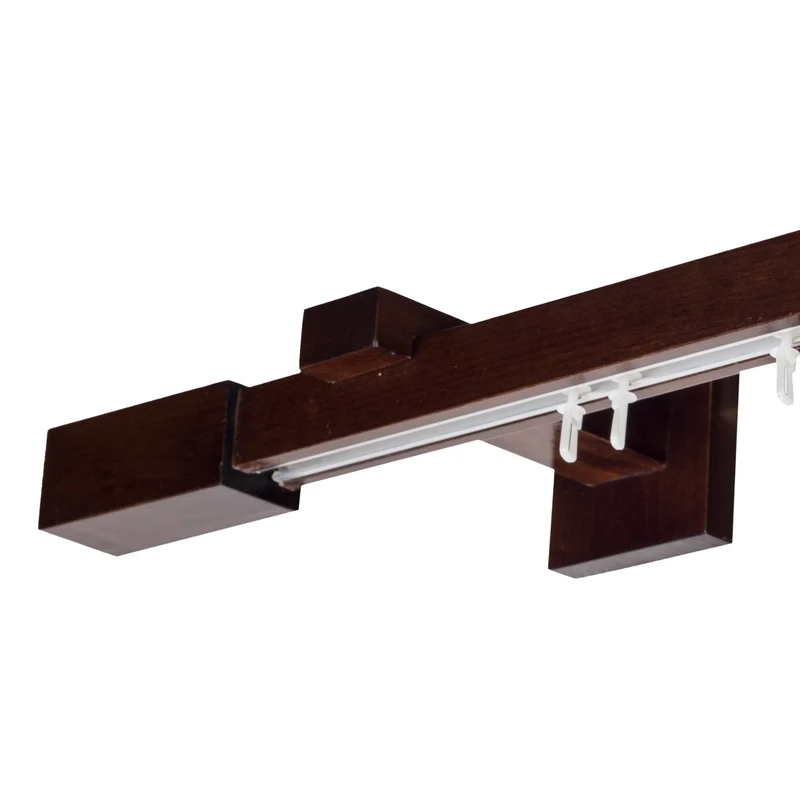 Praga Wooden Curtain Rod with Aluminum Track