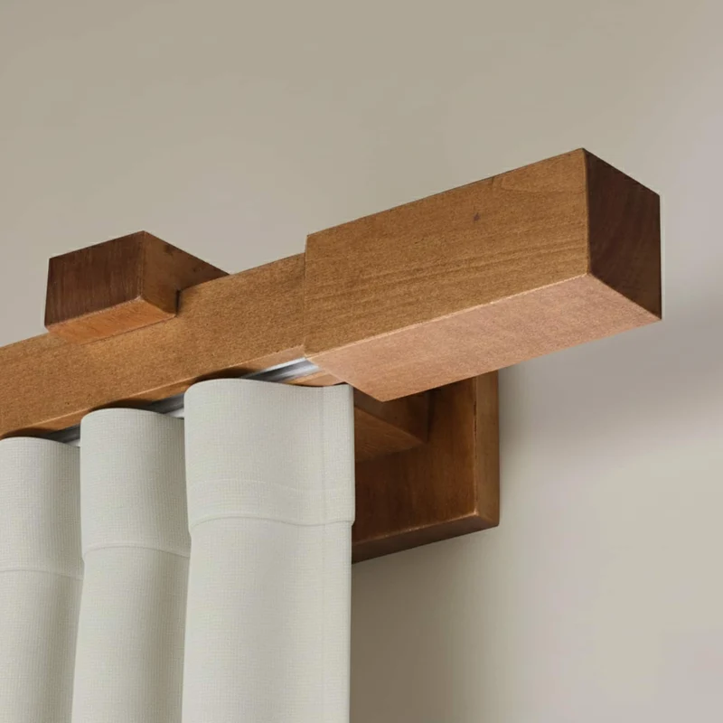Praga Wooden Curtain Rod with Aluminum Track