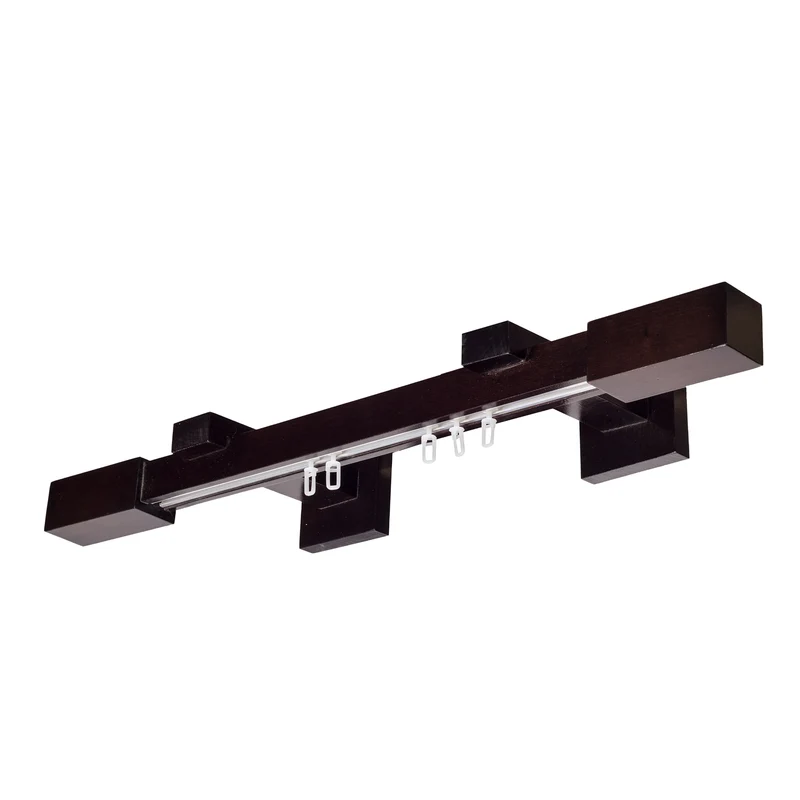 Praga Wooden Curtain Rod with Aluminum Track