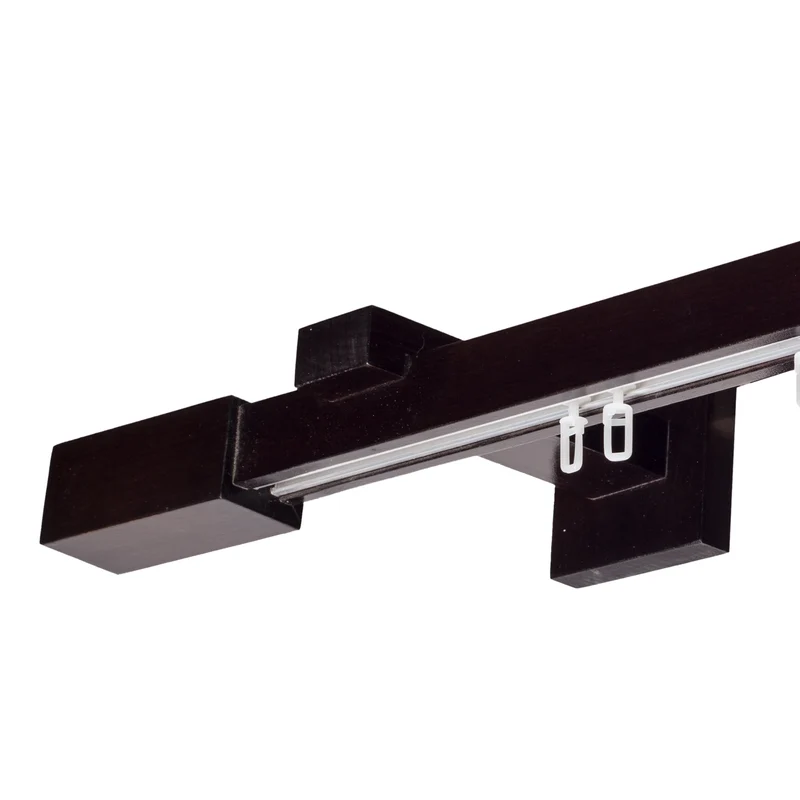 Praga Wooden Curtain Rod with Aluminum Track
