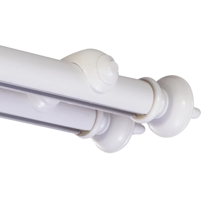 STELLA DOUBLE 35 MM WOODEN CURTAIN ROD WITH ALUMINUM TRACK