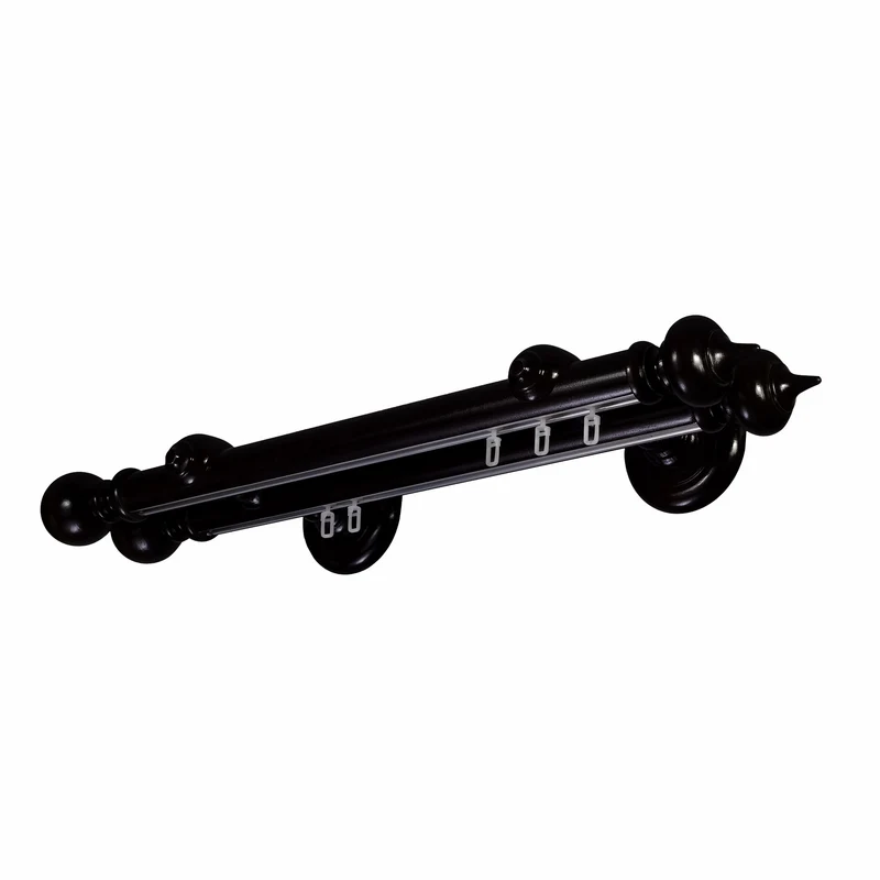 STELLA DOUBLE 35 MM WOODEN CURTAIN ROD WITH ALUMINUM TRACK