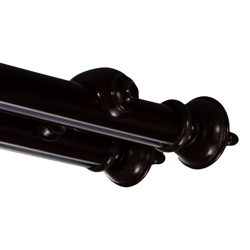 STELLA DOUBLE 35 MM WOODEN CURTAIN ROD WITH ALUMINUM TRACK