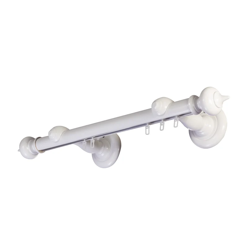 Stella Single 35 mm Wooden Curtain Rod with Aluminum Track