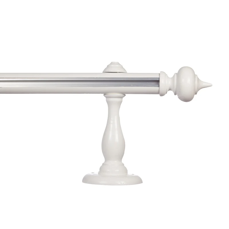 Stella Single 35 mm Wooden Curtain Rod with Aluminum Track