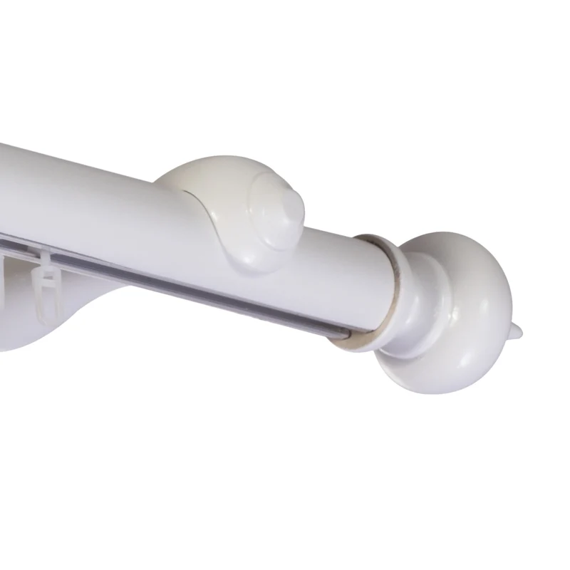 Stella Single 35 mm Wooden Curtain Rod with Aluminum Track