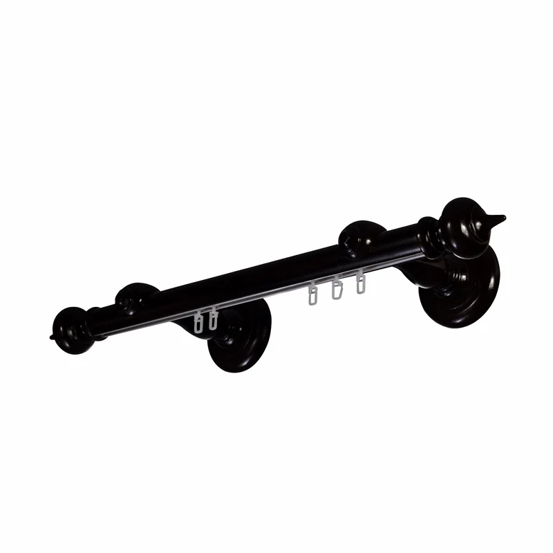 Stella Single 35 mm Wooden Curtain Rod with Aluminum Track