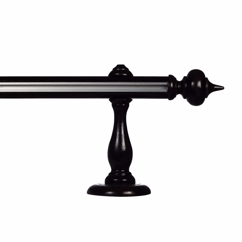 Stella Single 35 mm Wooden Curtain Rod with Aluminum Track