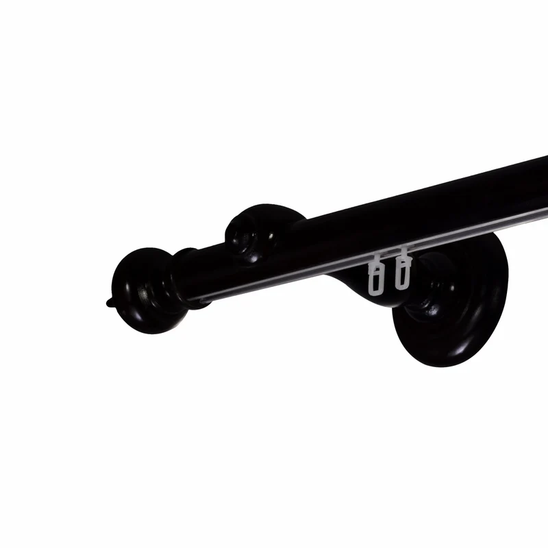 Stella Single 35 mm Wooden Curtain Rod with Aluminum Track