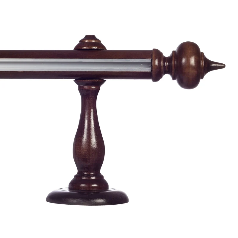 Stella Single 35 mm Wooden Curtain Rod with Aluminum Track
