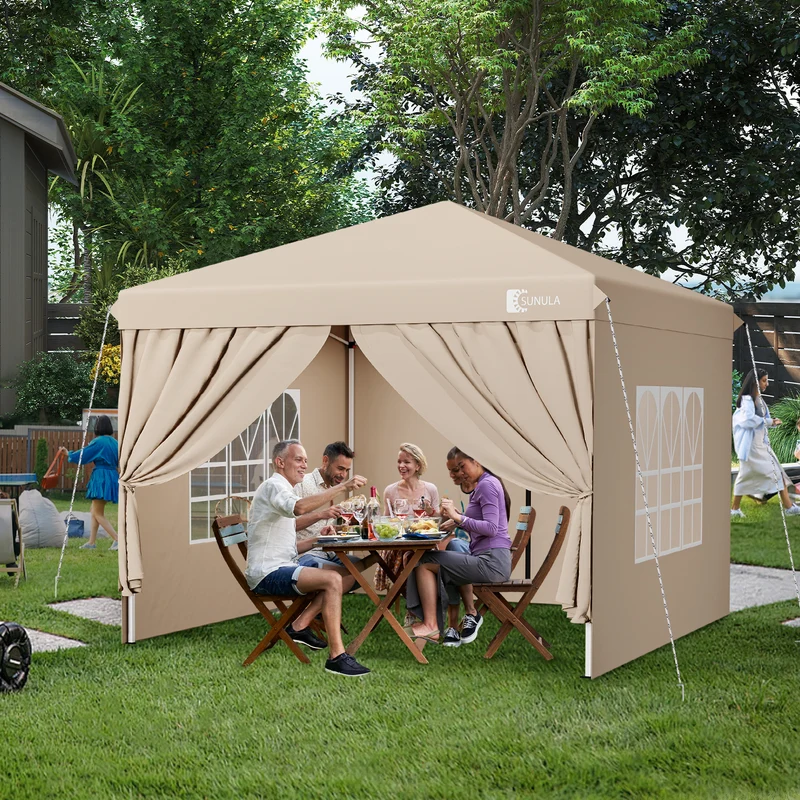 Sunula Faltpavillon 3×3 m – Wasserdicht, Stabil & Winterfest, Pavillon mit 4 Seitenwänden, Höhenverstellbar 250–260 cm