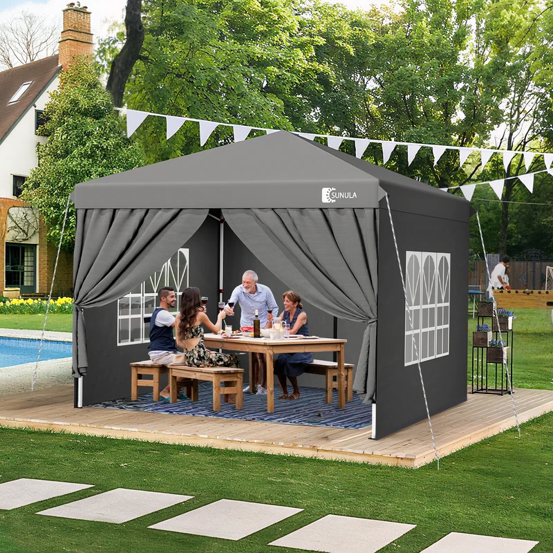 Sunula Faltpavillon 3×3 m – Wasserdicht, Stabil & Winterfest, Pavillon mit 4 Seitenwänden, Höhenverstellbar 250–260 cm