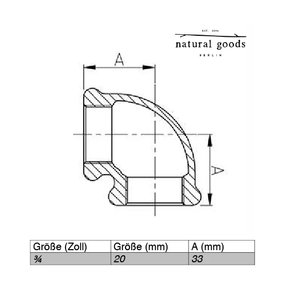 Pipe ZUBEHÖR ¾ Zoll