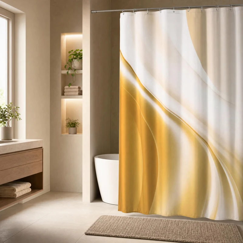 Duschvorhang Textil GOLDEN GLAM Goldfarben 180 x 200 cm