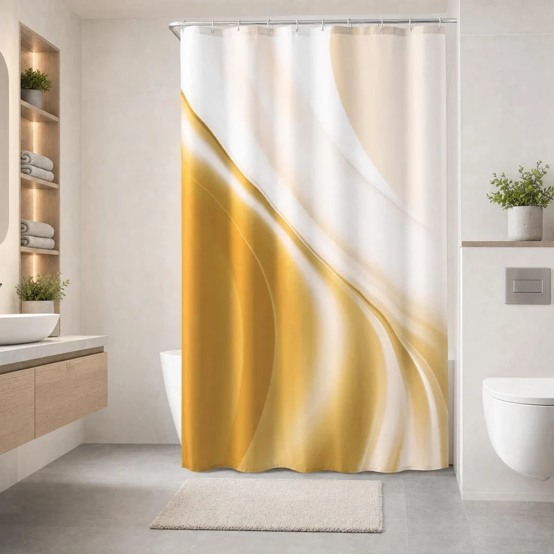 Duschvorhang Textil GOLDEN GLAM Goldfarben 180 x 200 cm