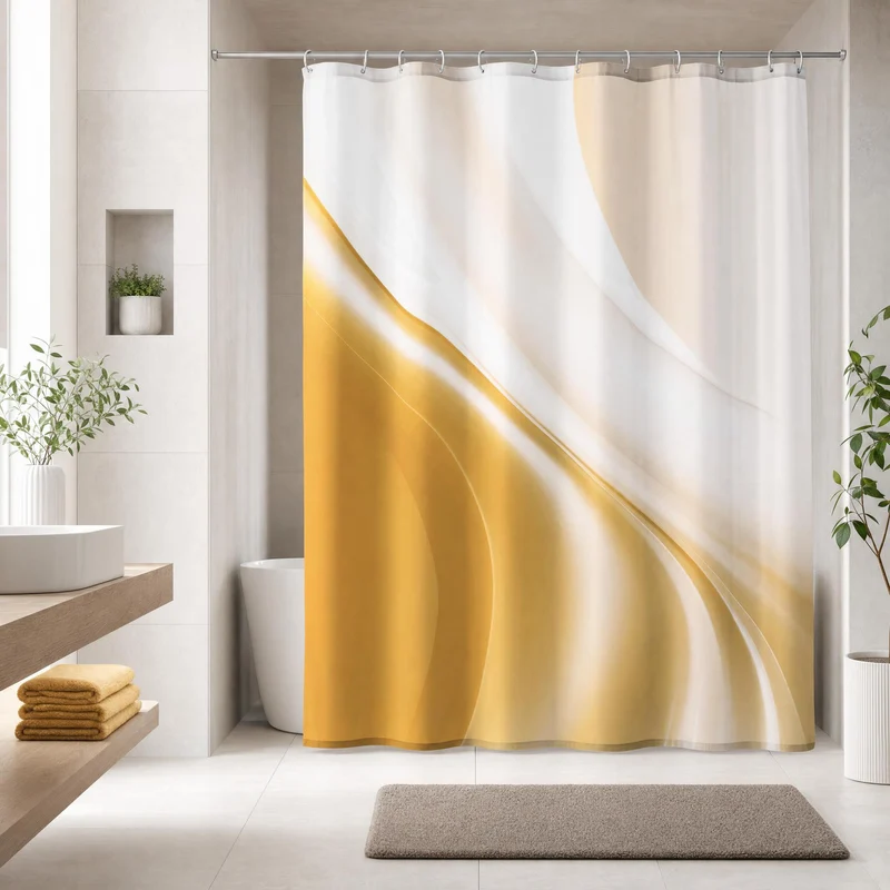 Duschvorhang Textil GOLDEN GLAM Goldfarben 180 x 200 cm