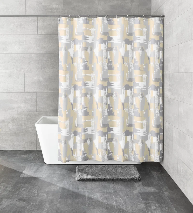 Duschvorhang Textil SILVER SHINE Silberfarben 180 x 200 cm