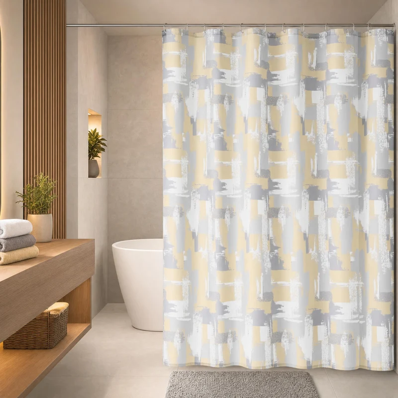 Duschvorhang Textil SILVER SHINE Silberfarben 180 x 200 cm