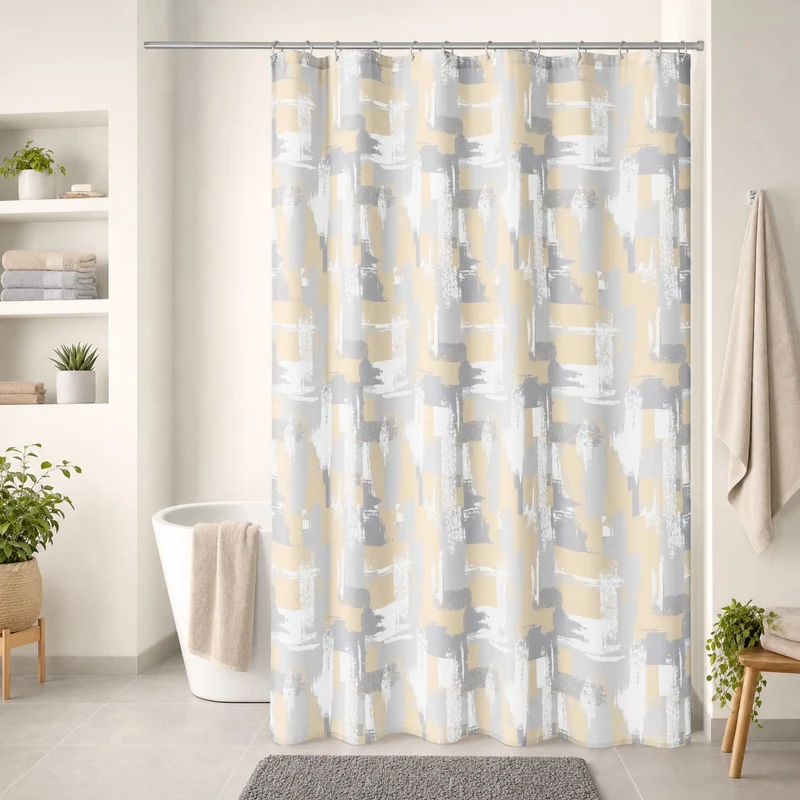 Duschvorhang Textil SILVER SHINE Silberfarben 180 x 200 cm
