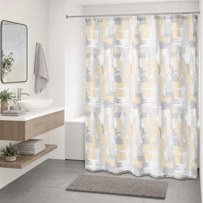 Duschvorhang Textil SILVER SHINE Silberfarben 180 x 200 cm