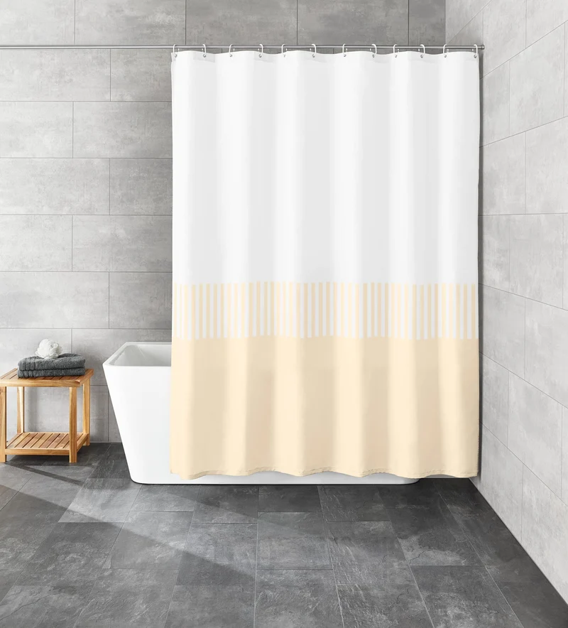 Duschvorhang Textil CASSIA Sandbeige 180 x 200 cm