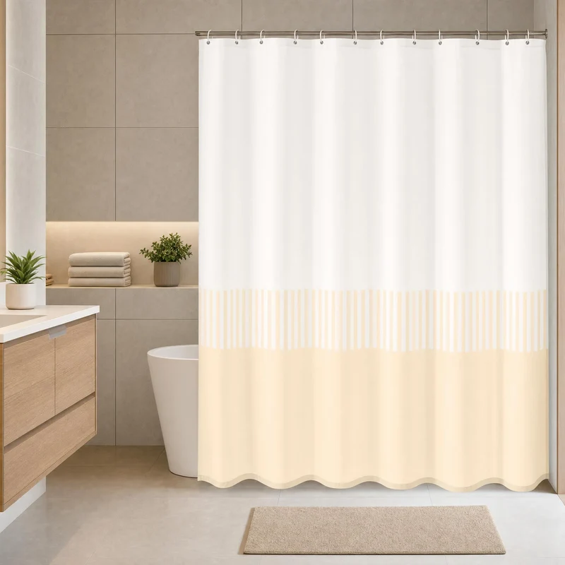Duschvorhang Textil CASSIA Sandbeige 180 x 200 cm