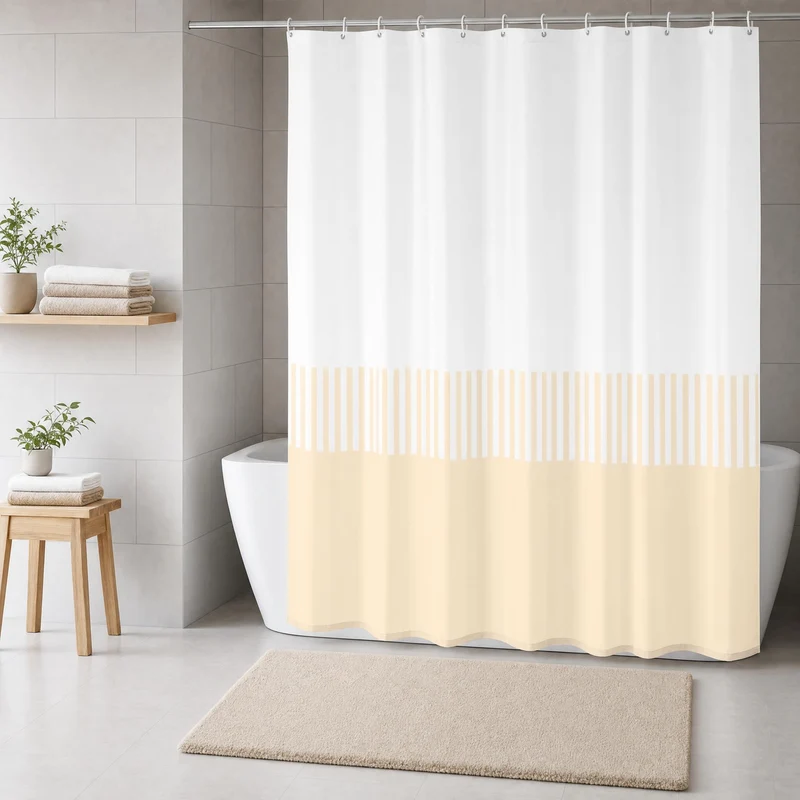 Duschvorhang Textil CASSIA Sandbeige 180 x 200 cm