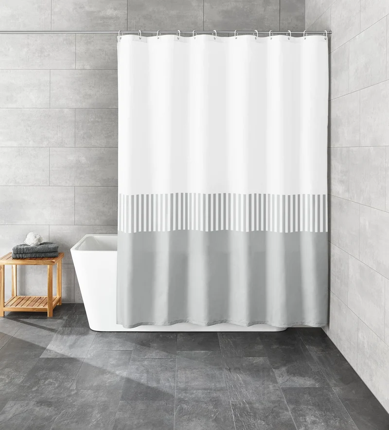 Duschvorhang Textil CASSIA Kiesel 180 x 200 cm