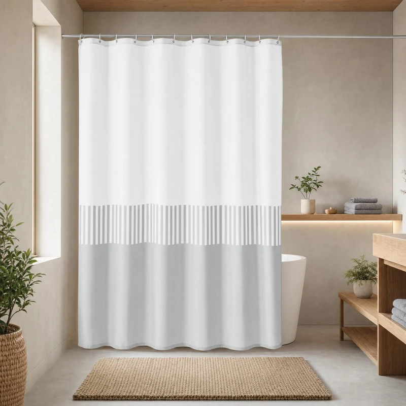Duschvorhang Textil CASSIA Kiesel 180 x 200 cm