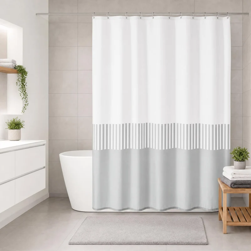 Duschvorhang Textil CASSIA Kiesel 180 x 200 cm