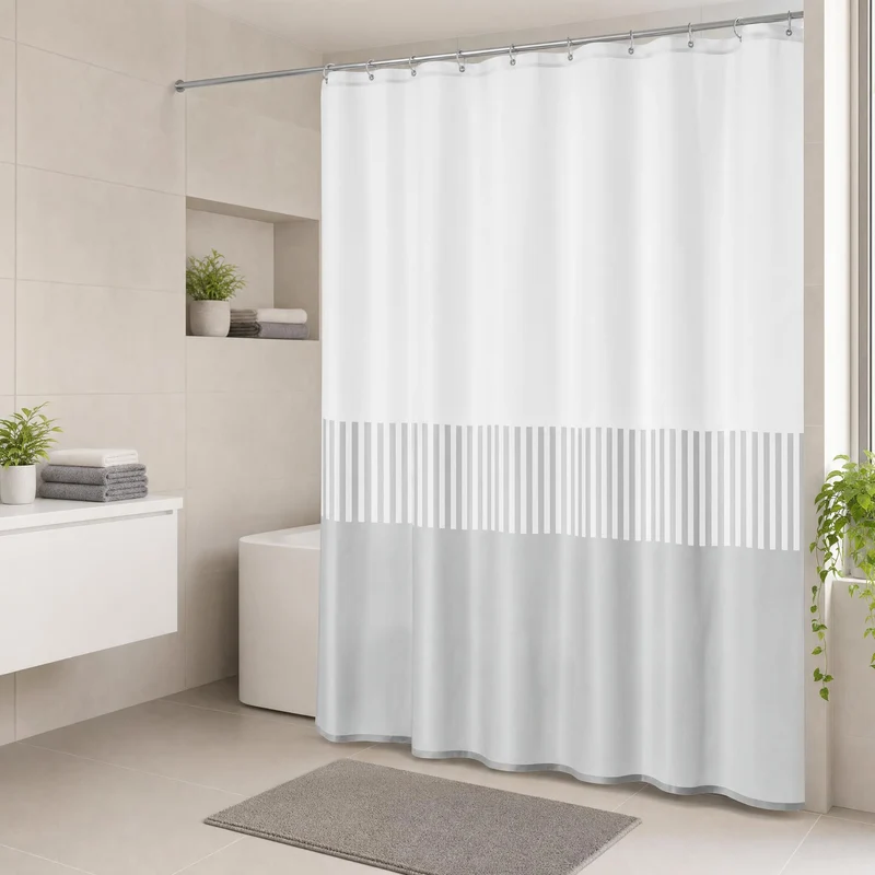 Duschvorhang Textil CASSIA Kiesel 180 x 200 cm