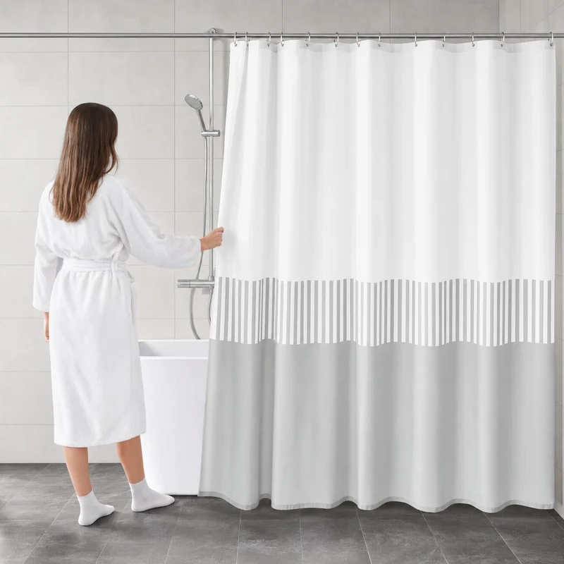 Duschvorhang Textil CASSIA Kiesel 180 x 200 cm